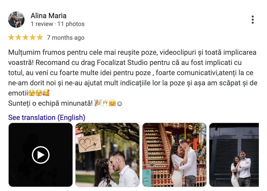 review focalizat fotograf videograf timisoara